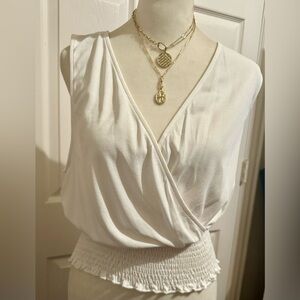 Moa Moa Off White Cropped Top Size Large MSRP $38 NWT Lovely and soft